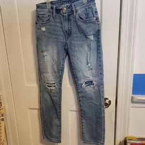American Eagle SLIM 28x28 Men's Distressed Blue Jeans